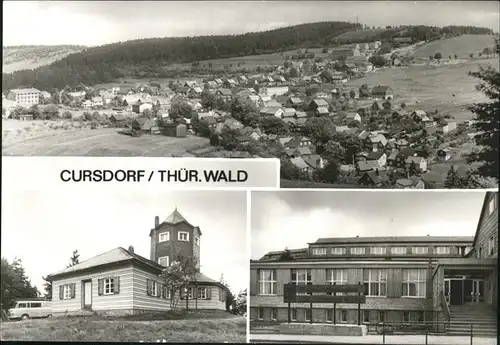 Cursdorf Gasthaus Aussichtsturm Meuselbacher Kuppe Erholungsheim Cursdorfer Hoehe Kat. Cursdorf