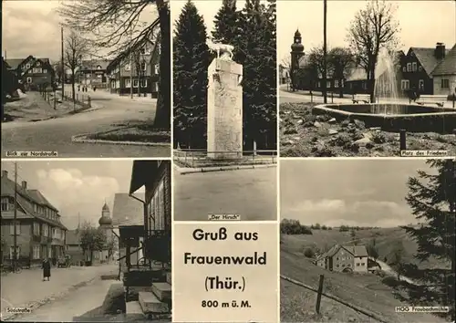 Frauenwald Thueringen Platz des Friedens Suedstrasse Fraubachmuehle Kat. Frauenwald