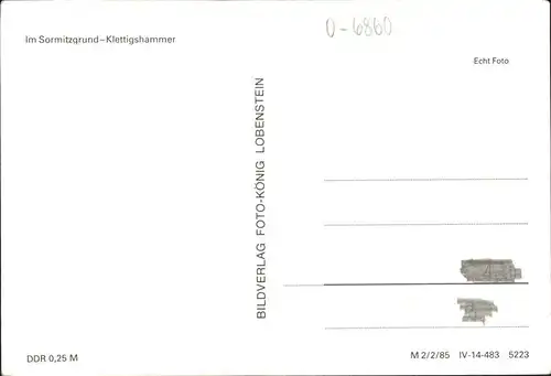 Sormitzgrund Klettigshammer / Wurzbach /Saale-Orla-Kreis LKR