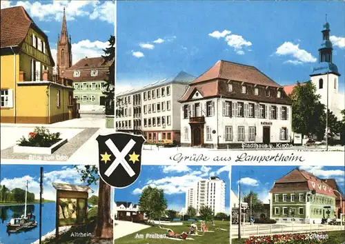 Lampertheim Bergstrasse Dom Altrhein Stadthaus Freibad  Kat. Lampertheim