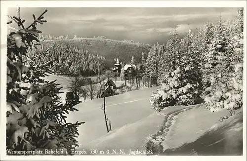 Rehefeld-Zaunhaus Jagdschloss im Winter Schnee Kat. Altenberg