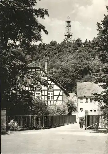 Schmoelln Thueringen Blick zum Aussichtsturm Kat. Schmoelln