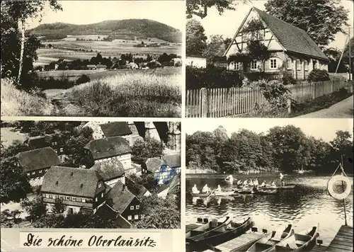 Lausitz Loebauer Berg Umgebindehaus Gondelfahrt Oppach Boote  Kat. Bad Liebenwerda