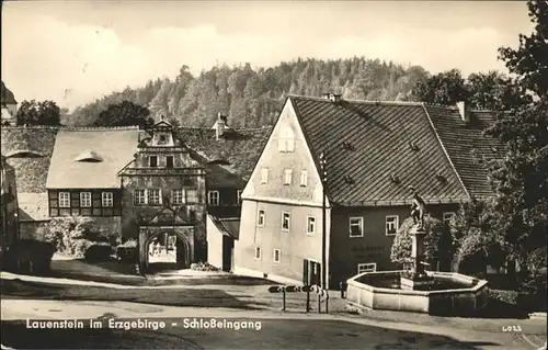 Lauenstein Erzgebirge Schlosseingang Kat. Geising