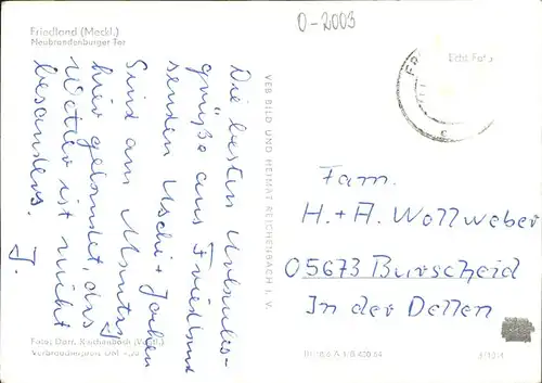 pw08239 Friedland Mecklenburg Neubrandenburger Tor Kategorie. Friedland Alte Ansichtskarten