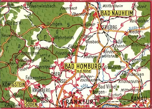 Bad Homburg Hoehe Umgebungskarte Kat. Bad Homburg v.d. Hoehe