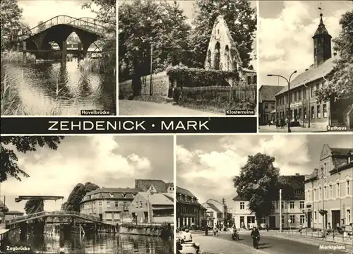 Zehdenick Rathaus marktplatz Zugbruecke Klosterruine Kat. Zehdenick