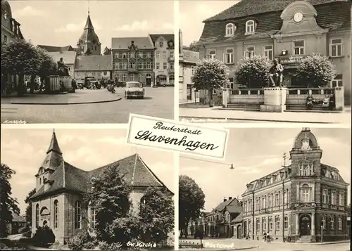 Stavenhagen Ev. Kirche Postamt Marktplatz Kat. Stavenhagen Reuterstadt