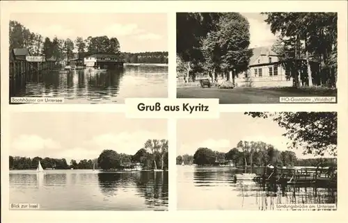 Kyritz HO Gaststaeee Waldhof Bootshaeuser Landungsbruecke Untersee Kat. Kyritz