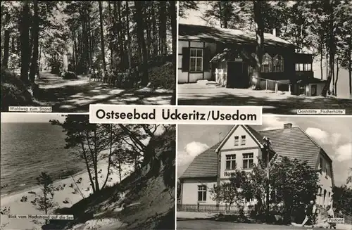 ueckeritz Usedom Gaststaette Fischerhuette Hochstrand Postamt Ostseebad Kat. ueckeritz Usedom