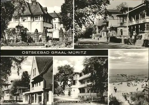 Graal-Mueritz Ostseebad Sanatorium Richard Assmann Rosa Luxemburg Strasse FDGB Erholungsheim Buchengarten Karl Marx Strasse / Seeheilbad Graal-Mueritz /Bad Doberan LKR