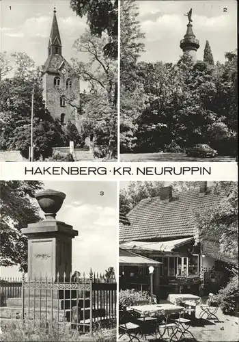 Hakenberg Fehrbellin Dorfkirche Grosses Denkmal Kleines Denkmal Gaststaette Am Neuen Denkmal Kat. Fehrbellin