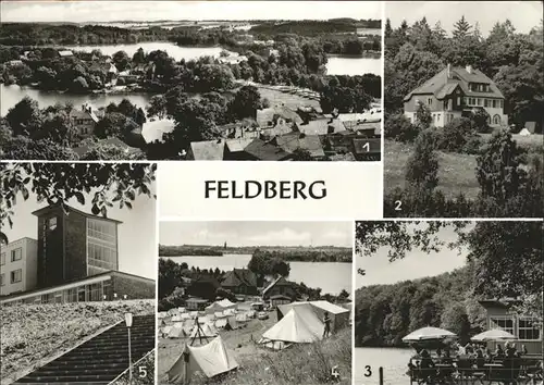 Feldberg Mecklenburg Feldberger Seenlandschaften Teilansicht Jugendherberge Luzin Halle Campingplatz Huettenberg FDGB Erholungsheim Freundschaft Kat. Feldberger Seenlandschaft