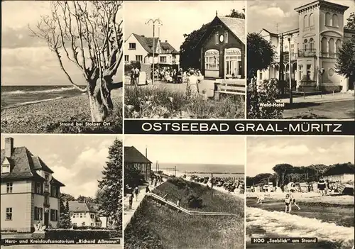 Graal-Mueritz Ostseebad Strand bei Stolper Ort Wald Hotel Sanatorium Richard Assmann HOG Seeblick am Strand / Seeheilbad Graal-Mueritz /Bad Doberan LKR