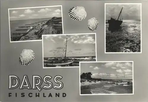 pw09350 Darss Region Ostsee Teilansichten Kueste Fischerboot Strand Muscheln Kategorie. Wieck Darss Alte Ansichtskarten