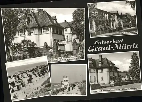 Graal-Mueritz Ostseebad Karl-Marx-Str. Herz Kreislaufsanatorium Richard Assmann Strandpromenade Strand / Seeheilbad Graal-Mueritz /Bad Doberan LKR