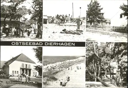 Dierhagen Ostseebad Ladenstr. Strand FDGB erholungsheim Ernst Moritz Arndt Kat. Dierhagen Ostseebad