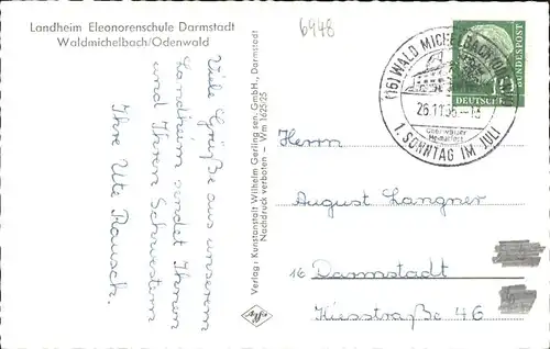 Waldmichelbach Landheim Eleonorenschule Darmstadt / Wald-Michelbach /Bergstrasse LKR