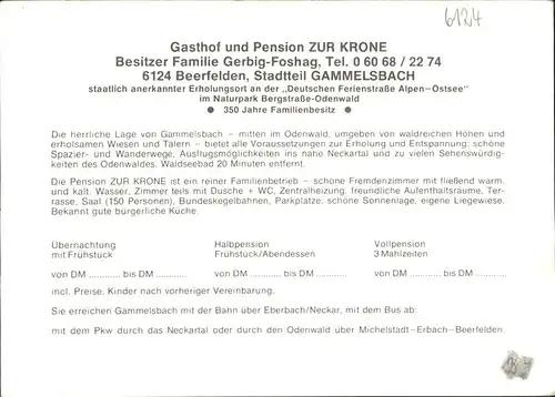 Gammelsbach Zur Krone Kat. Beerfelden