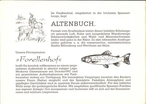 Altenbuch Unterfranken Pension Forellenhof / Altenbuch /Miltenberg LKR