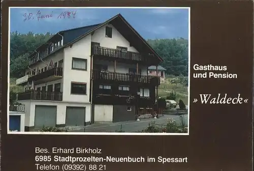 Stadtprozelten Gasthaus Waldeck Kat. Stadtprozelten