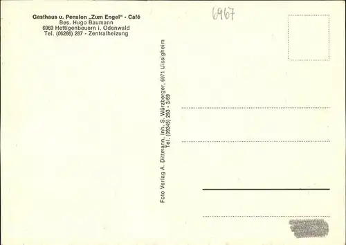 Hettigenbeuern Gasthaus zum Engel Kat. Buchen (Odenwald)
