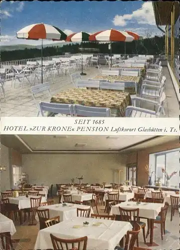 Glashuetten Taunus Hotel zur Krone Terrasse Restaurant Kat. Glashuetten