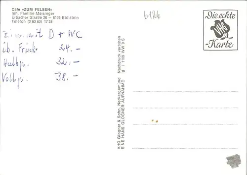 pw11641 Boellstein Cafe zum Felsen Familie Meisinger Kategorie. Brombachtal Alte Ansichtskarten