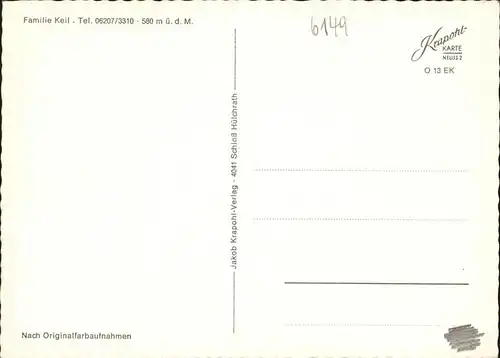 Tromm Odenwald Gasthaus Pension Zur schoenen Aussicht Familie Keil Kat. Grasellenbach