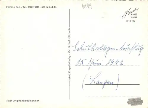 Tromm Odenwald Gasthaus Zur schoenen Aussicht Fam. Keil Kat. Grasellenbach