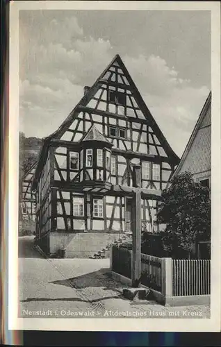 Neustadt Odenwald Altdeutsches Haus mit Kreuz Kat. Breuberg