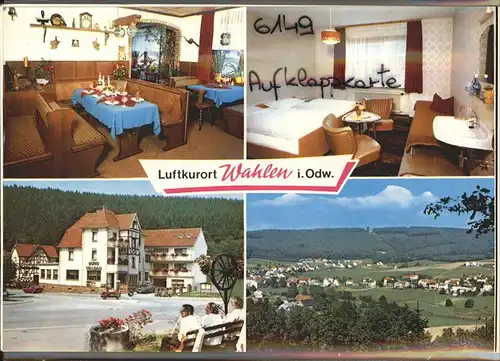 Wahlen Odenwald Gasthof Burg Waldau Aufklappkarte Kat. Grasellenbach