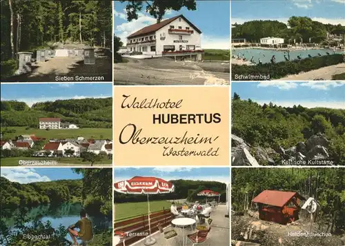 Oberzeuzheim Schwimmbad Heidenhaeuschen Waldhotel Hubertus Kat. Hadamar