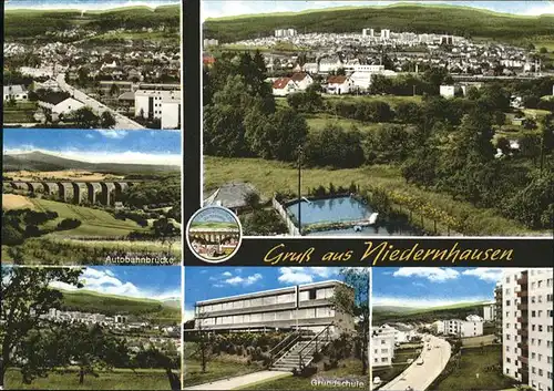 Niedernhausen Grundschule Autobahnbruecke Kat. Niedernhausen