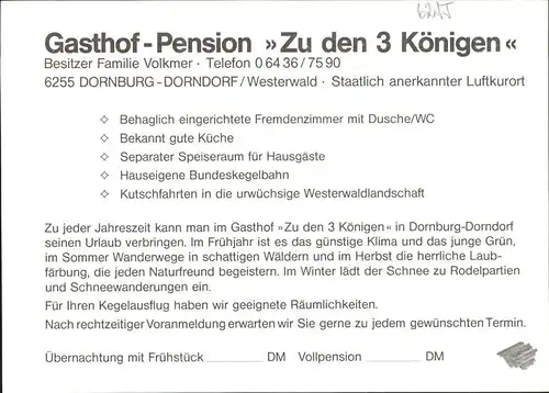 Dorndorf Limburg Lahn Pension Zu den 3 Koenigen Kat. Dornburg