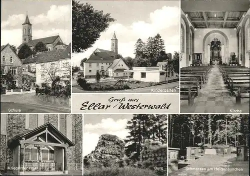 Ellar Limburg Lahn Kirche Schule Burg Kat. Waldbrunn (Westerwald)
