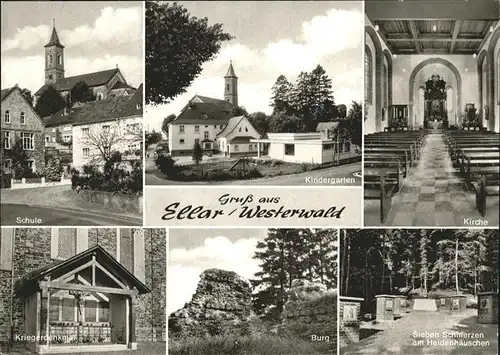 Ellar Limburg Lahn Schule Kirche Kriegerdenkmal Kat. Waldbrunn (Westerwald)