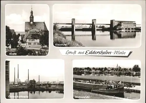 Eddersheim Kirche Schule Staustufe Kat. Hattersheim am Main