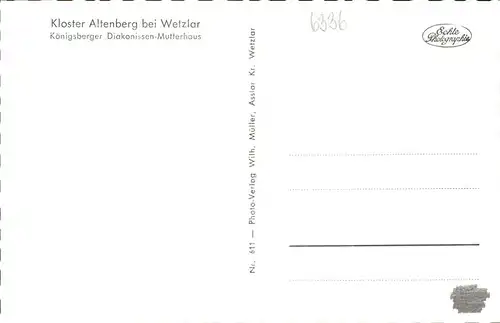 Altenberg Wetzlar Koenigsberger Diakonissenmutterhaus der Barmherzigkeit Kat. Wetzlar