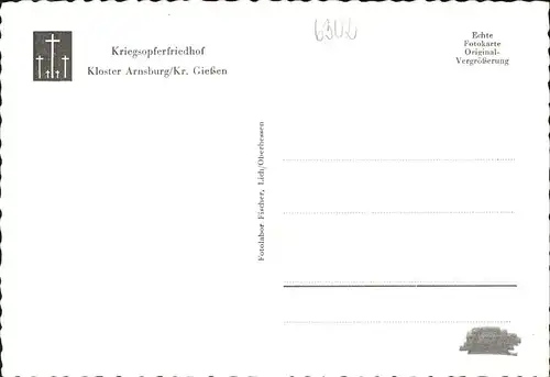 Arnsburg Hessen Kloster Arnsburg Kriegsopferfriedhof Kat. Lich