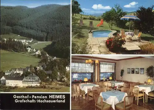 Grafschaft Sauerland Gasthof Pension Heimes Teilansicht Grafschaft Kat. Schmallenberg