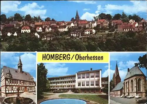 Homberg Ohm Teilansicht Homberg Fachwerkhaus Brunnen Kirche Kat. Homberg (Ohm)