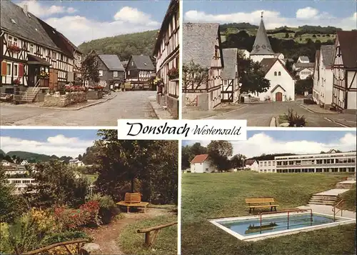 Donsbach Teilansicht Donsbach Kirche Park Wassertreten Kat. Dillenburg