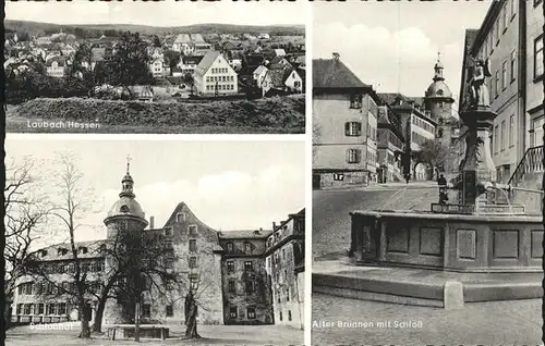 Laubach Hessen Teilansicht Laubach Schlosshof Alter Brunnen Schloss / Laubach /Giessen LKR