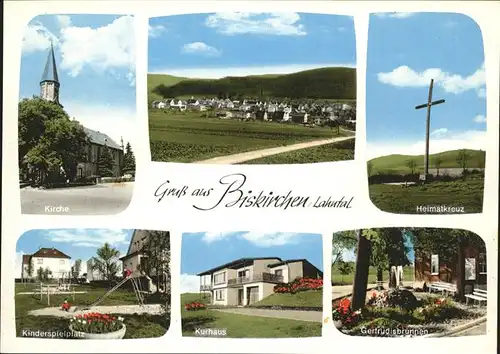 Biskirchen Teilansicht Biskirchen Kirche Heimatkreuz Kinderspielplatz Kurhaus Gertrudisbrunnen Kat. Leun