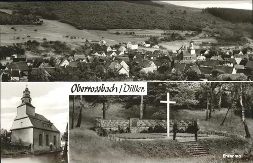 Oberrossbach Westerwald Teilansicht Oberrossbach Kirche Ehrenmal Kat. Oberrossbach