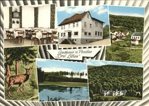 Hesselbach Gummersbach Gasthaus Pension Drei Lillien Reh / Gummersbach /Oberbergischer Kreis LKR