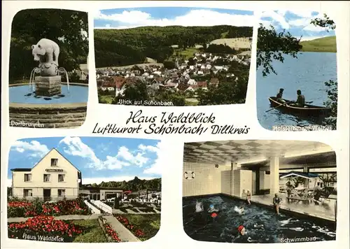 Schoenbach Dillkreis Haus Waldblick Landkarte Kat. Herborn