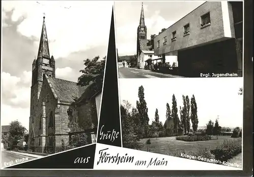 Floersheim Main Kirche Jugendheim Krieger Gedaechnis Kapelle Kat. Floersheim am Main