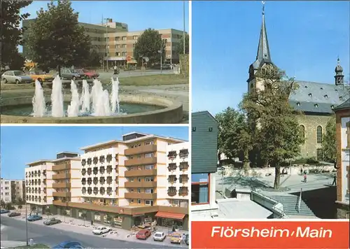 Floersheim Main Brunnen Kirche Kat. Floersheim am Main